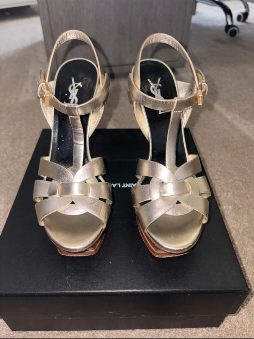 Saint Laurent Metallic Gold heels